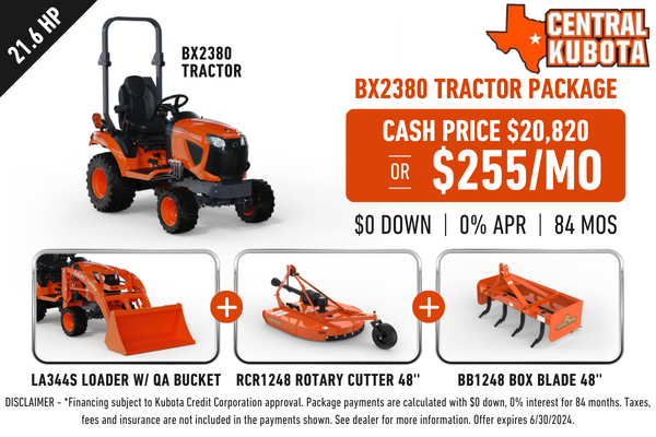 BX2380 Central Kubota Tractor Package updated 4-3